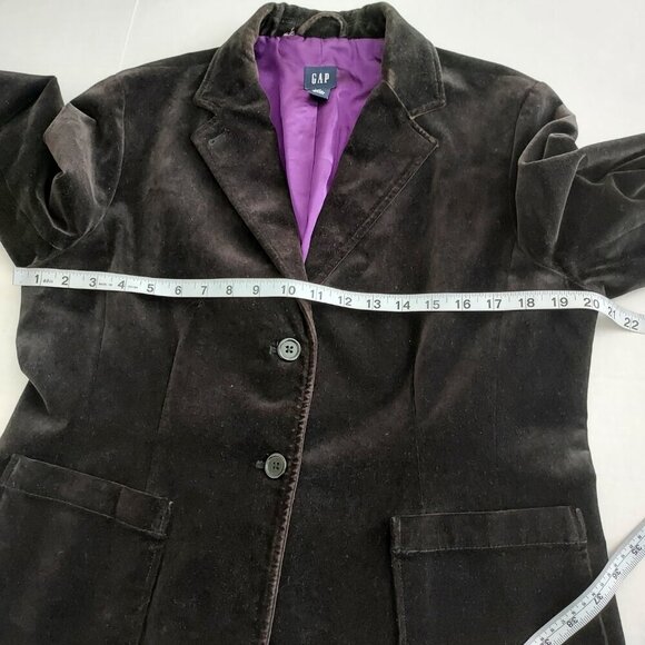 Gap Black Velvet Two Button Blazer Size 14 - Picture 5 of 11